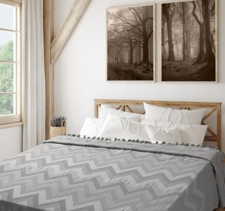 Κουβέρτα Πικέ Ζακάρ GOLWE GREY