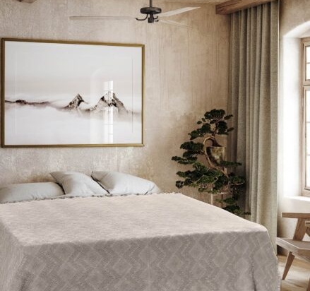 Κουβέρτα Πικέ Ζακάρ TIFOON BEIGE