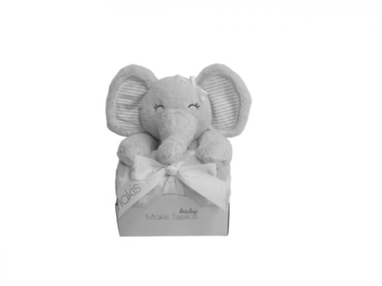 Makis Tselios Home Διακοσμητικό κουκλάκι με κουβέρτα 80x110cm Elephant Grey