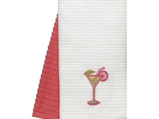 Beauty Home Ποτηρόπανα σετ 2τμχ Cocktail Art 8807 40x60 Ροδακινί
