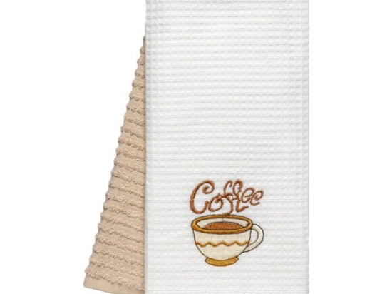 Beauty Home Ποτηρόπανα σετ 2τμχ Coffe Art 8810 40x60 Μπεζ