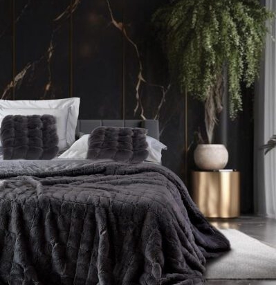 Makis Tselios Home Κουβερτοπάπλωμα King Size 240×260 Fur 1 Dark Grey