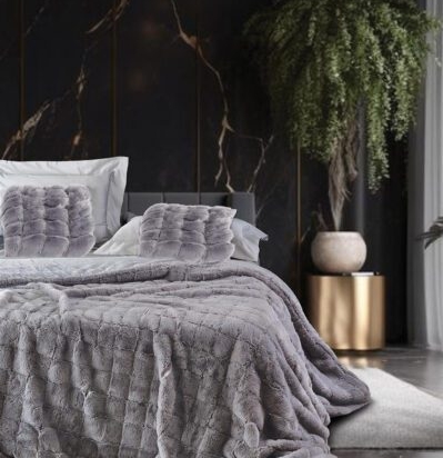 Makis Tselios Home Κουβερτοπάπλωμα King Size 240×260 Fur 2 Light Grey