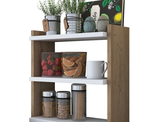 Ραφιέρα Anthia pakoworld καρυδί-λευκό 43.5x15x45εκ