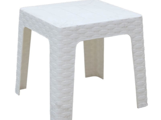 Τραπέζι Monaco pakoworld PP rattan λευκό 42x42x42εκ