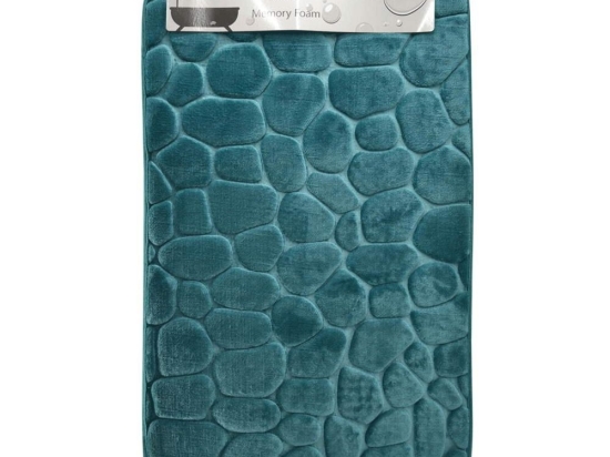 Πατάκι Μπάνιου Memory Foam 807871 80x50cm Petrol Ankor 50 X 80 PVC