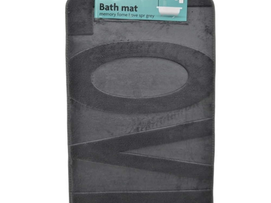 Πατάκι Μπάνιου Memory Foam Love 815456 80x50cm Grey Ankor 50 X 80 SBR