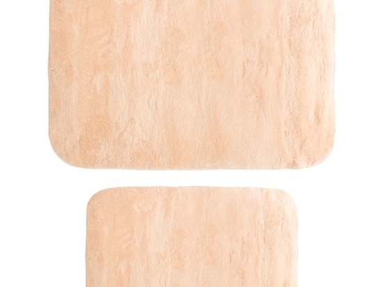 Πατάκι μπάνιου PWC-0055 pakoworld σετ 2τμχ microfiber ροζ 90x60εκ