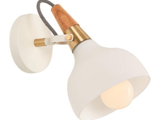 ΑΠΛΙΚΑ ΤΟΙΧΟΥ EUROLAMP 145-22300 "ROTA" E27 ΞΥΛΟ/ ΛΕΥΚO
