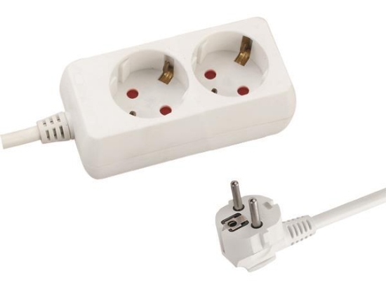 ΠOΛYΠPIZO 2 ΘΕΣΕΩΝ ΜΕ KAΛΩΔIO 3X1,5mm 1,5m ΜΕ ΠΑΙΔΙΚΗ ΠΡΟΣΤΑΣΙΑ - EUROLAMP