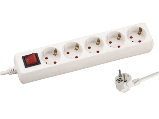 ΠOΛYΠPIZO 5 ΘΕΣΕΩΝ ΜΕ KAΛΩΔIO ΚΑΙ ΔΙΑΚΟΠΤΗ 3X1,5mm 3m ΜΕ ΠΑΙΔΙΚΗ ΠΡΟΣΤΑΣΙΑ - EUROLAMP
