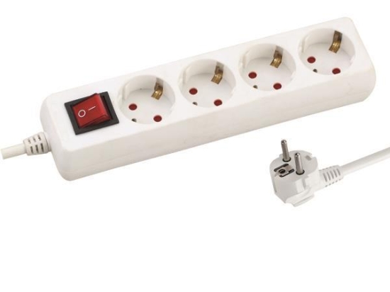 ΠOΛYΠPIZO 4 ΘΕΣΕΩΝ ΜΕ KAΛΩΔIO ΚΑΙ ΔΙΑΚΟΠΤΗ 3X1,5mm 5m ΜΕ ΠΑΙΔΙΚΗ ΠΡΟΣΤΑΣΙΑ - EUROLAMP