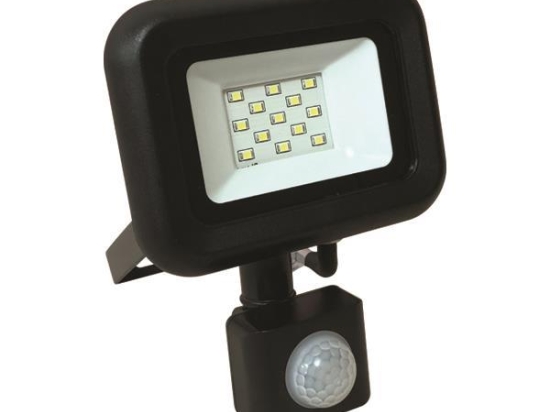 ΠΡΟΒΟΛΕΑΣ LED 10W SMD ΜΕ ΠΕΡΙΣΤΡΕΦΟΜΕΝΟ ΑΝΙΧΝΕΥΤΗ ΚΙΝΗΣΗΣ ΜΑΥΡΟΣ IP44 6500K PLUS | EUROLAMP