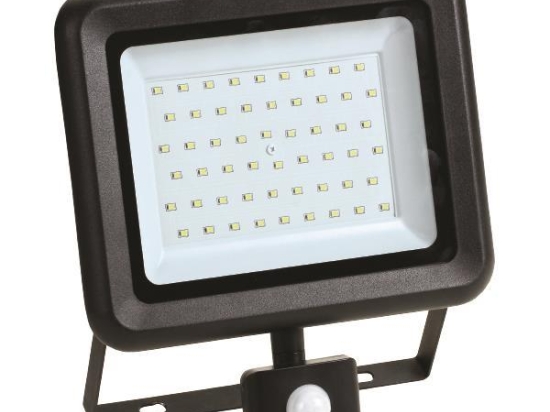 ΠΡΟΒΟΛΕΑΣ LED 50W SMD ΜΕ ΠΕΡΙΣΤΡΕΦΟΜΕΝΟ ΑΝΙΧΝΕΥΤΗ ΚΙΝΗΣΗΣ ΜΑΥΡΟΣ IP44 4000K PLUS | EUROLAMP