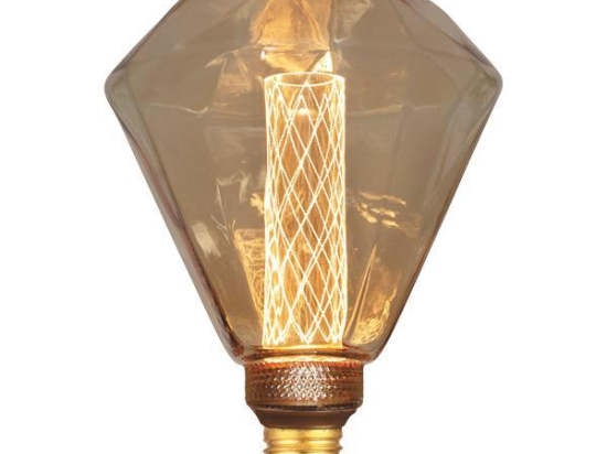 ΛΑΜΠΑ LED ΔΙΑΜΑΝΤΙ G125 3,5W Ε27 2000K 220-240V GOLD GLASS DIMMABLE 147-81824 | EUROLAMP