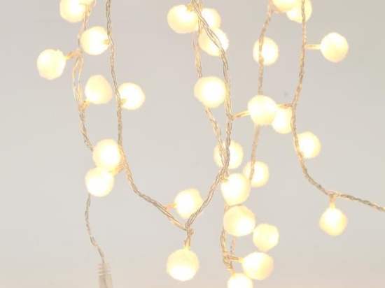 ΣΕΙΡΑ 100 LED ΜΕ ΛΕΥΚΕΣ ΥΦΑΣΜΑΤΙΝΕΣ ΜΠΑΛΕΣ ΘΕΡΜΑ ΛΕΥΚΑ ΙΡ44 - 600-11296 | MAGIC CHRISTMAS
