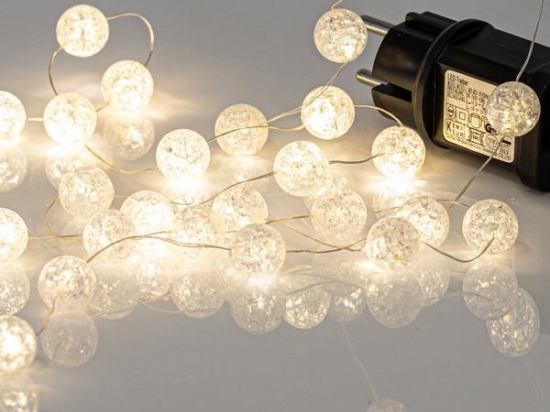 ΣΕΙΡΑ 100 MINI LED 2cm ΜΕ ΑΚΡΥΛΙΚΕΣ ΜΠΑΛΙΤΣΕΣ 2cm DAY LIGHT IP44 | MAGIC CHRISTMAS