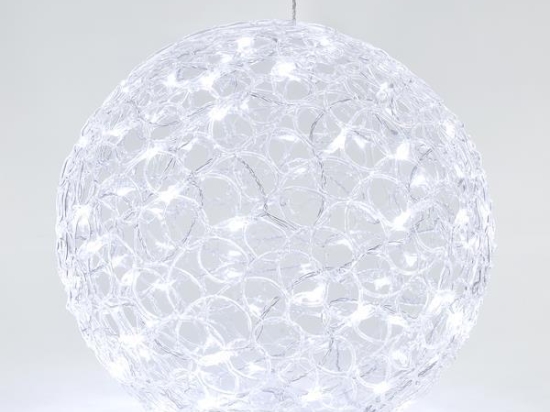 ΑΚΡΥΛΙΚΗ ΜΠΑΛΑ 100 ΛΕΥΚΑ LED 40cm IP44 600-40089 | MAGIC CHRISTMAS