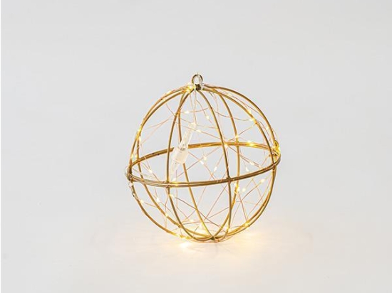 ΜΕΤΑΛΛΙΚΗ ΜΠΑΛΑ ΦΩΤΙΖΟΜΕΝΗ 60 ΘΕΡΜΑ LED 20cm IP44 600-40093 | MAGIC CHRISTMAS