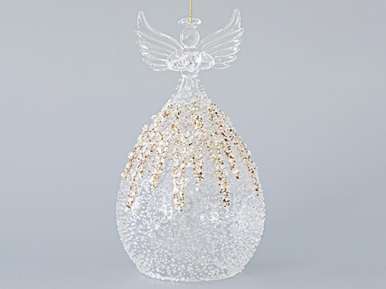 ΓΥΑΛΙΝΟ ΣΤΟΛΙΔΙ, ΑΓΓΕΛΟΣ, ΔΙΑΦΑΝΟ ΜΕ ΧΡΥΣΟ GLITTER, ΣΕΤ 2ΤΜΧ, 9,5X17,5CM 600-45134 | MAGIC CHRISTMAS