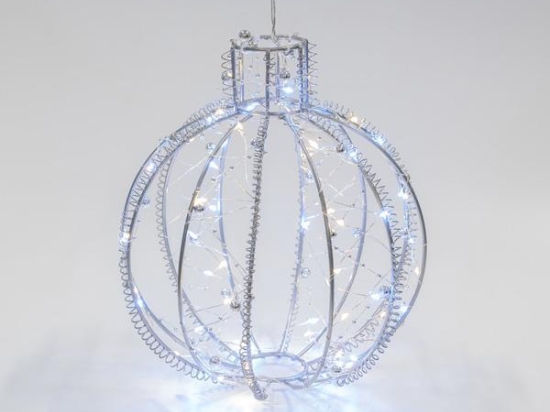 ΑΣΗΜΙ ΜΕΤΑΛΛΙΚΗ ΜΠΑΛΑ 20 ΘΕΡΜΑ ΚΑΙ 20 ΨΥΧΡΑ LED 20x22cm IP44 600-45720 | MAGIC CHRISTMAS
