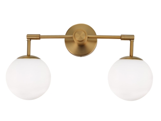 Φωτιστικό Τοίχου Avantgarde V360502W White-Gold Μέταλλο,Γυαλί
