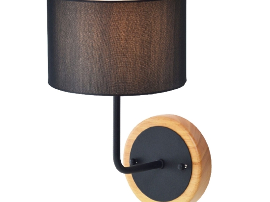 Φωτιστικό Τοίχου Textile & Crystal OD6508WBK Black Μέταλλο,Ύφασμα