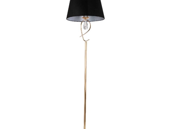 Φωτιστικό Δαπέδου Textile & Crystal TNK81490CG1F Black Μέταλλο,Ύφασμα