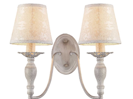 Φωτιστικό Τοίχου Textile & Crystal DL9502WWB White Μέταλλο,Ύφασμα