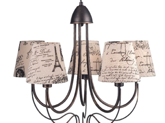 Φωτιστικό Οροφής Textile & Crystal DL11815PB Brown-Beige Μέταλλο,Ύφασμα