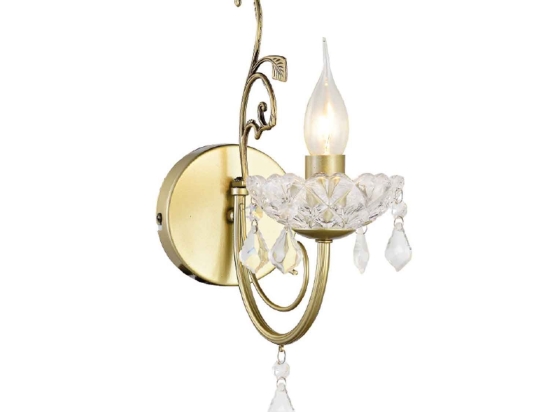 Φωτιστικό Τοίχου Elegant DLA12151W Gold Κρύσταλλο,Μέταλλο