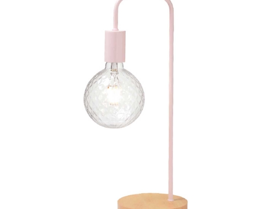 Φωτιστικό Επιτραπέζιο Table & Floor Luminaires KS1755TPW Pink Μέταλλο,Ξύλο