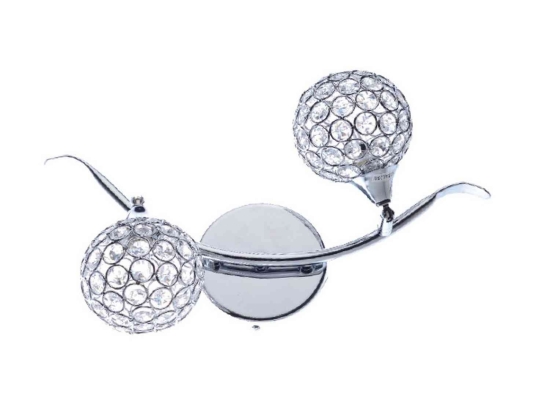 Φωτιστικό Τοίχου Crystal AD20120032B Chrome Κρύσταλλο,Μέταλλο