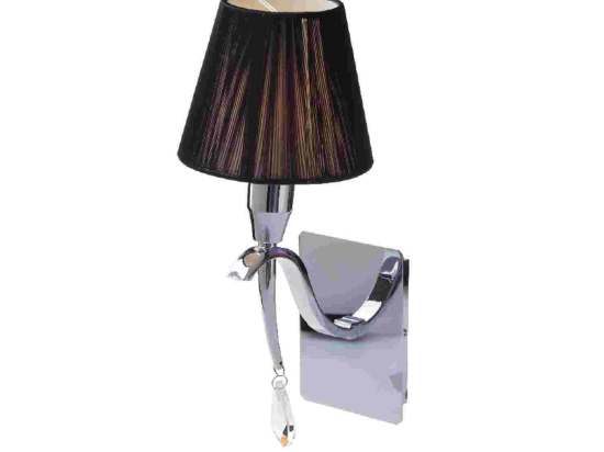 Φωτιστικό Τοίχου Textile WC1191 Black Κρύσταλλο,Μέταλλο