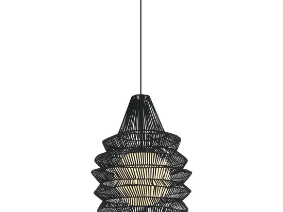 Φωτιστικό Οροφής Μονόφωτο 20155 1xE27 Max 15W Rattan Black Rattan