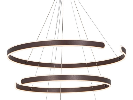 Φωτιστικό Οροφής Κύκλοι 2015 Led 3000K 120W Φ60+80+100cm Brushed Coffee Αλουμίνιο, Πλαστικό