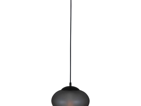 Φωτιστικό Οροφής 20266 1xE27 Max 20W Γυάλινο Black Matt Μέταλλο,Γυαλί
