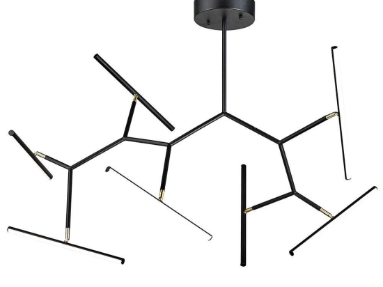 Φωτιστικό Οροφής Φωτεινοί Ράβδοι 2072 Led 3000Κ 68W Sandy Black - Gold Matt Αλουμίνιο,Ακρυλικό