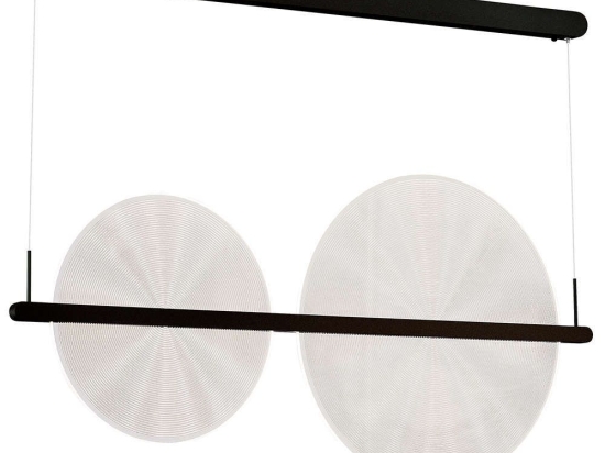 Φωτιστικό Οροφής-Ράγα 20161 Led 3000K 70W Δίσκοι Φ56+42cm Sandy Black Αλουμίνιο,Ακρυλικό