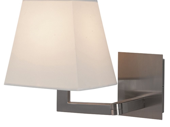 Φωτιστικό Τοίχου - Απλίκα H08-WH 1xE27 Chrome Matt - Light Beige Shade Μέταλλο,Ύφασμα