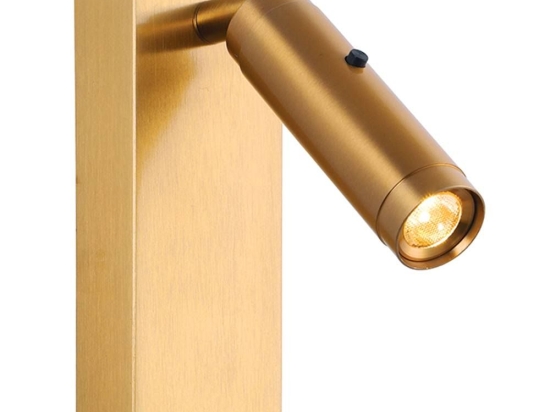 Φωτιστικό Τοίχου - Απλίκα Χωνευτή H68 Led 3000K 3W Brushed Brass Μέταλλο,Αλουμίνιο