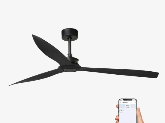Ανεμιστήρας Οροφής Justfan 33432WP XL Smart Fan Με Τηλεχειριστήριο D178cm Black Faro Barcelona