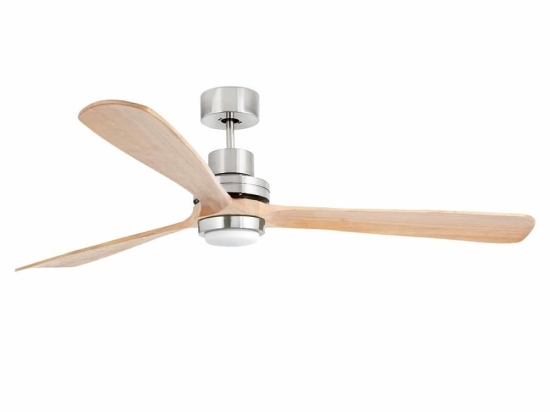 Ανεμιστήρας Οροφής Lantau-G 33505DC Με Φως Led 15W 3000K Και Τηλεχειριστήριο D168cm Matt Nickel - Dark Walnut Faro Barcelona