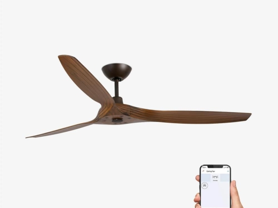 Ανεμιστήρας Οροφής Morea 33511WP Smart Fan Με Τηλεχειριστήριο D152cm Dark Brown - Dark Walnut Faro Barcelona