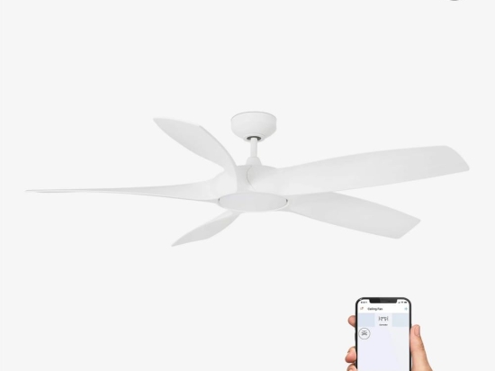 Ανεμιστήρας Οροφής Cocos 33548WP Smart Fan Με Φως Led 20W 3000K Και Τηλεχειριστήριο D137cm White Faro Barcelona