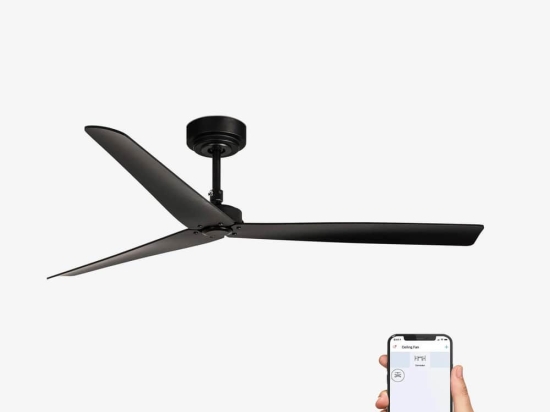 Ανεμιστήρας Οροφής Milos 34100WP Smart Fan Με Τηλεχειριστήριο D132cm Black Faro Barcelona