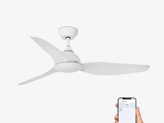 Ανεμιστήρας Οροφής Sioux 33770WP Smart Fan Με Τηλεχειριστήριο D132cm White Faro Barcelona
