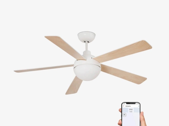Ανεμιστήρας Οροφής Izaro 33514WP Smart Fan Με Φως Led 15W 3000K Και Τηλεχειριστήριο D132cm White Faro Barcelona