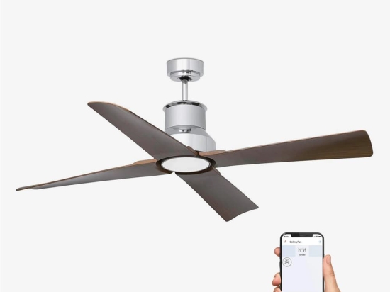 Ανεμιστήρας Οροφής Winche 33482WP Smart Fan Με Τηλεχειριστήριο D130cm Chrome Faro Barcelona