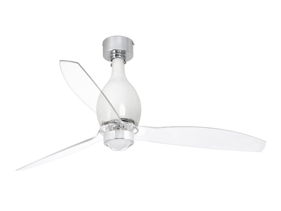 Ανεμιστήρας Οροφής Mini Eterfan 32020-9 Με Φως Led 16W 3000K Και Τηλεχειριστήριο D128cm Shiny White-Transparent Faro Barcelona